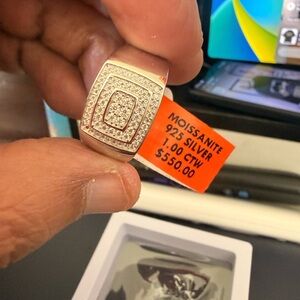 MOISSANITE ring 
925 SILVER
1.00 CTW
$550.00 size 11 past  the diamond tester
